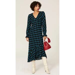 Diane von Furstenberg Manal Asymmetrical Midi Dress Size 4